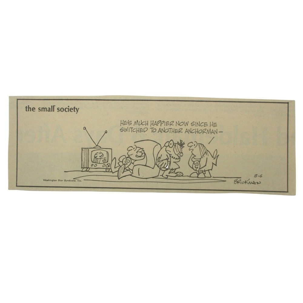 Vintage The Small Society Comic Strip Clipping Morrie Brickman Aug 6th‎ Ephemera